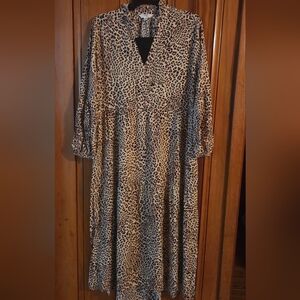 Terra & Sky Animal Print Ruffle Dress
